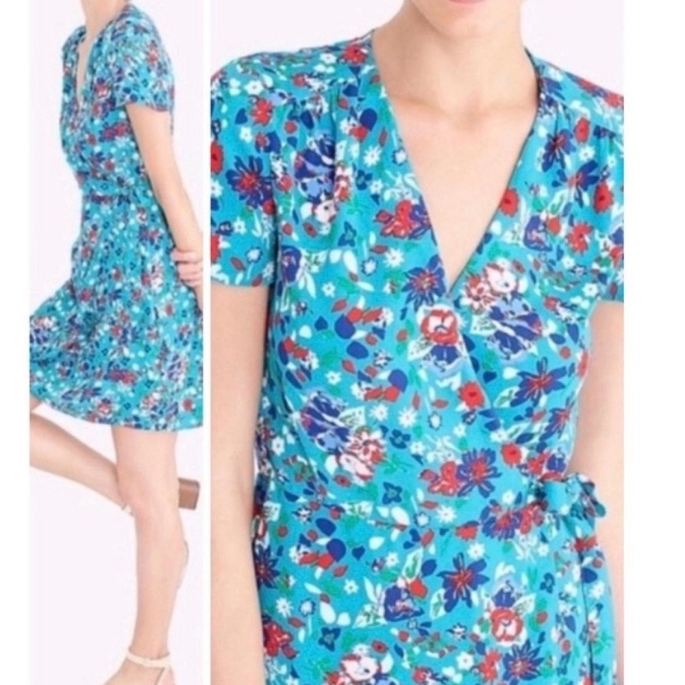 NWT J. Crew Blue Puff Sleeve Mini Sundress
